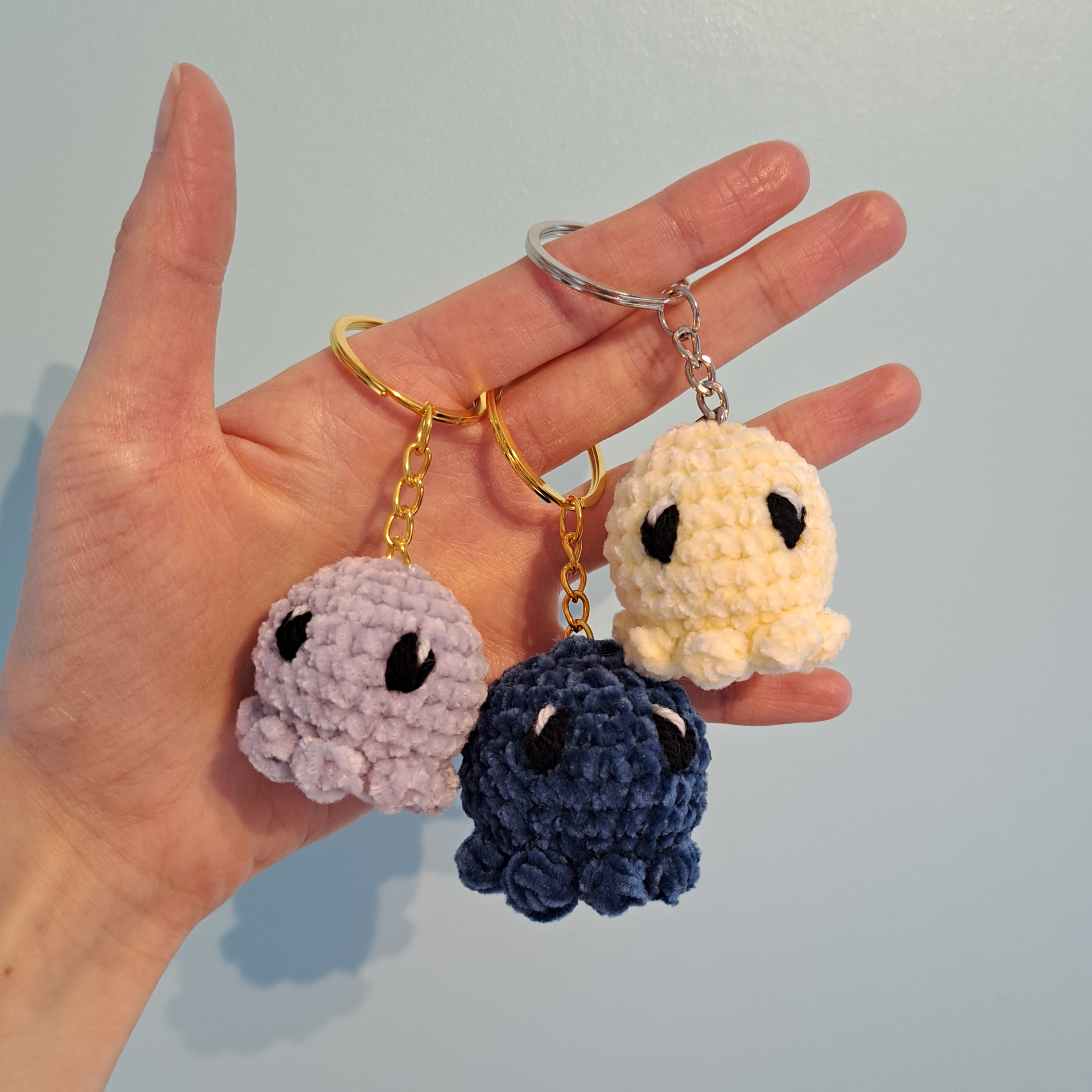 crochet mystery box octopus keyrings